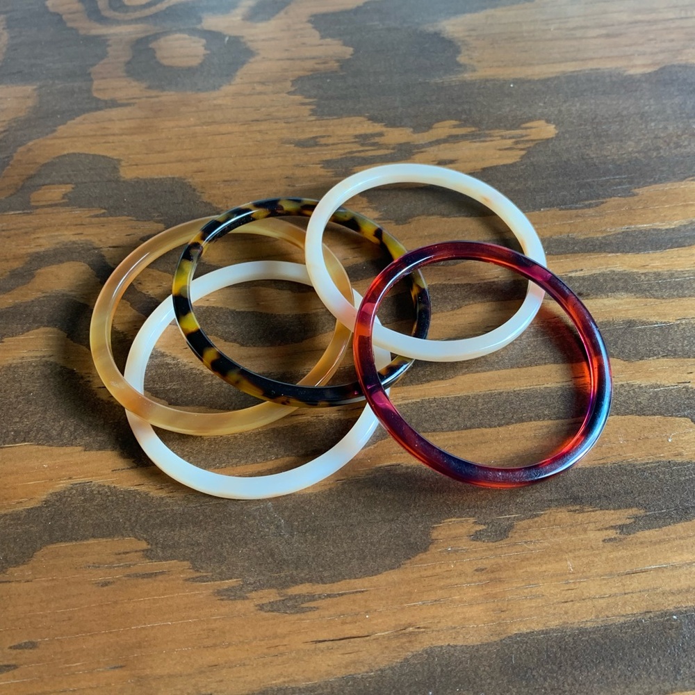 Machete Thin Bangle Bracelets, set of 5